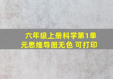 六年级上册科学第1单元思维导图无色 可打印